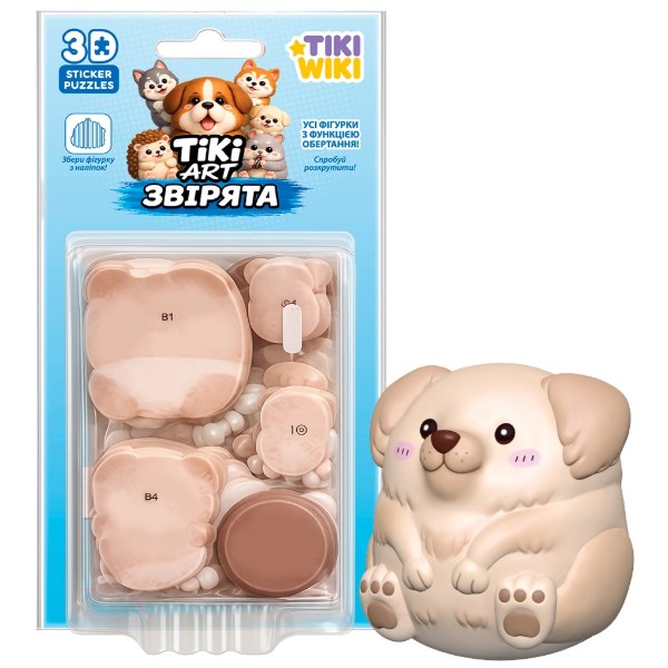 Фото - 3D пазли Tiki Wiki ТІКІ АРТ-ЗВІРЯТА в асортименті (PTA0908S)