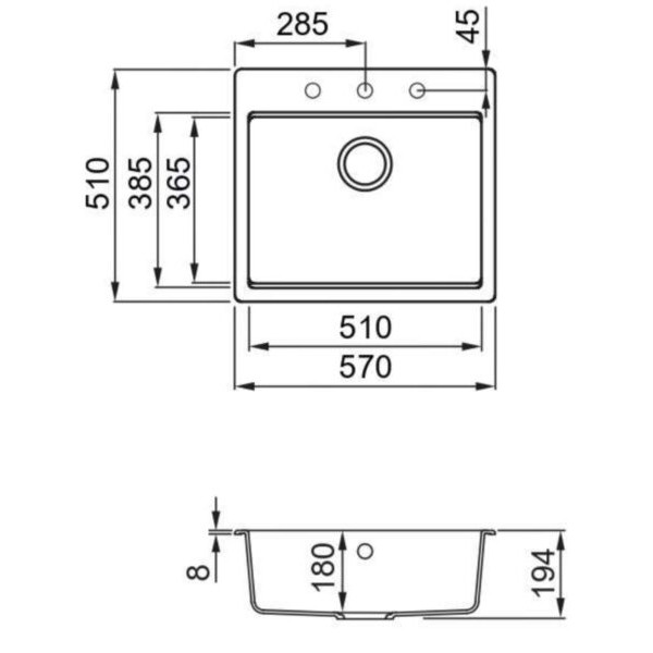 Фото - Мойка кухонная Elleci TIME 105 on top cemento 48