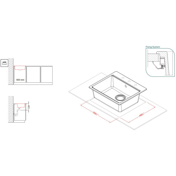 Фото - Мойка кухонная Elleci TIME 105 on top cemento 48