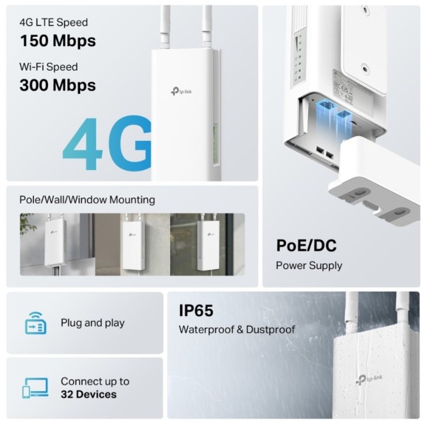 Фото - Маршрутизатор интернет WiFi5+4G TP-Link Archer MR402-Outdoor