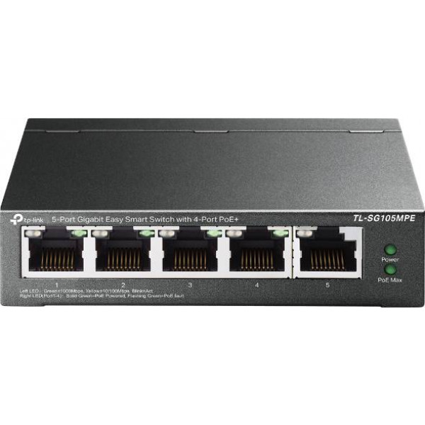 Фото - Коммутатор локальної мережі (Switch) TP-Link TL-SG105MPE