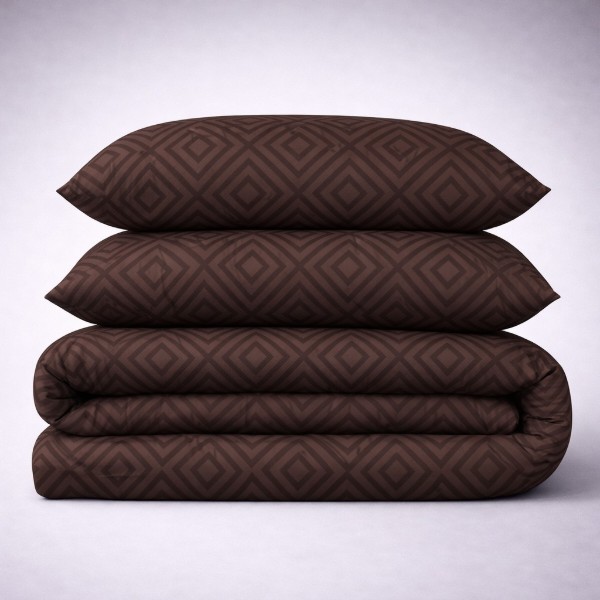 Фото - Комплект постільної білизни MirSon Бязь 17-0624 Geometry Brown 200х220 (2200008204440)