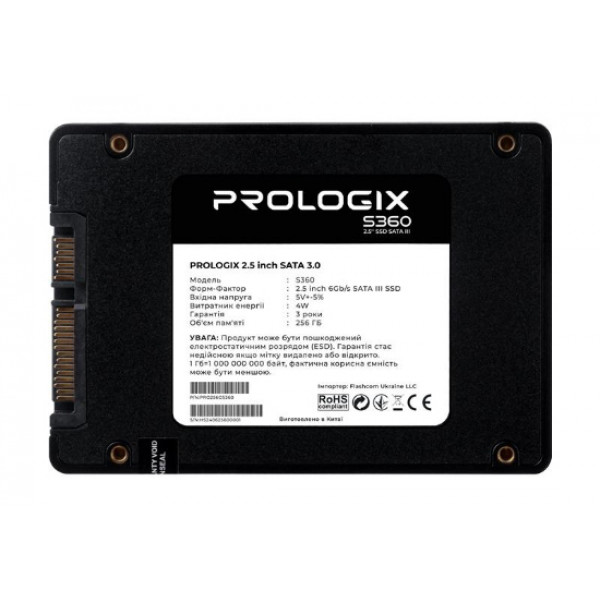 Фото - SSD-накопитель внутренний ProLogix 256GB S360 2.5" SATAIII TLC (PRO256GS360)