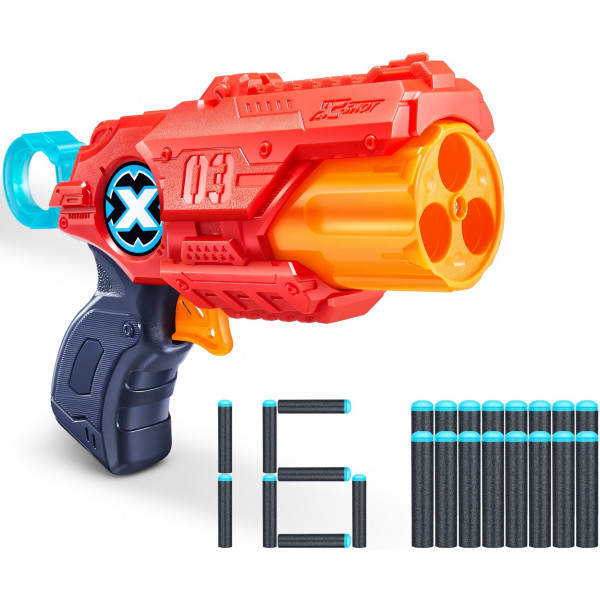 Фото - Бластер многозарядный ZURU X-Shot Red EXCEL MK 3 Double (2 бластера, 3 банки, 16 патронов) (36432R)