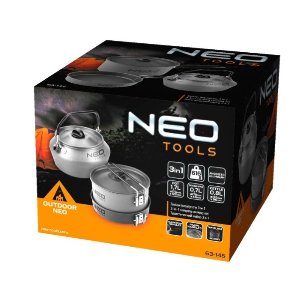 Фото - Набір посуду туристичний Neo Tools 3 в 1 (63-145)