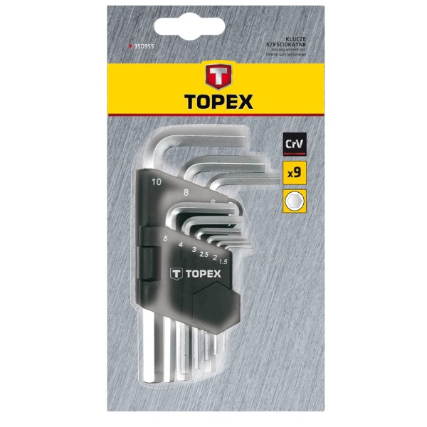 Фото - Набір шестигранних ключів TOPEX 35D955 9 шт.