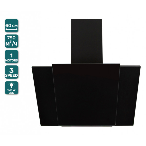 Фото - Вытяжка декоративная Ventolux TORINO 60 BK (750) PB