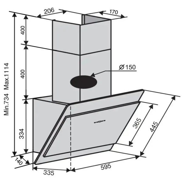 Фото - Вытяжка декоративная Ventolux TOSCANA 60 BK (1000) TC