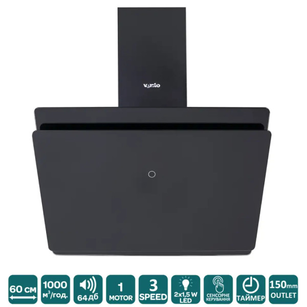 Фото - Вытяжка декоративная Ventolux TOSCANA 60 BK (1000) TC