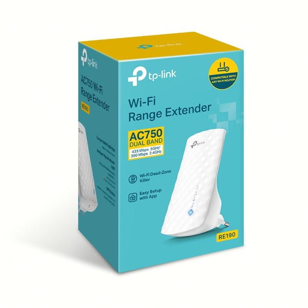 Фото - Підсилювач бездротового сигнала TP-Link AC750 (RE190)