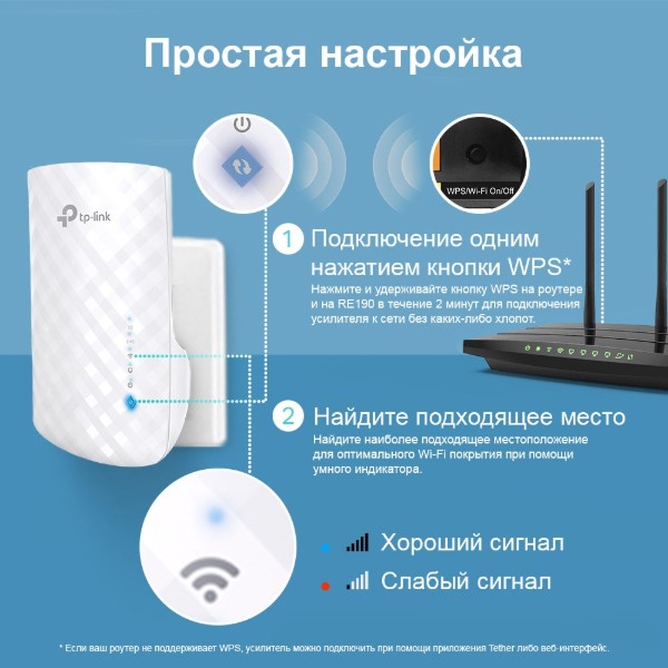 Фото - Підсилювач бездротового сигнала TP-Link AC750 (RE190)