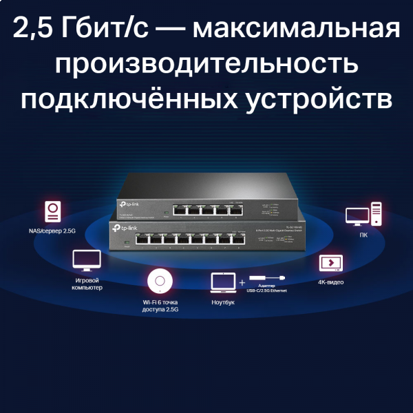 Фото - Коммутатор локальної мережі (Switch) TP-Link TL-SG108-M2