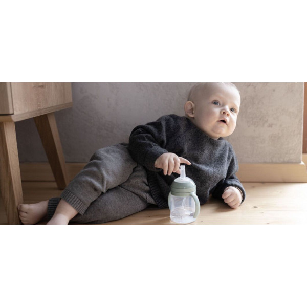 Фото - Поїльник-непроливайка дитячий Lovi з трубочкою та обтяжувачем 150 мл - зелена (35/364)