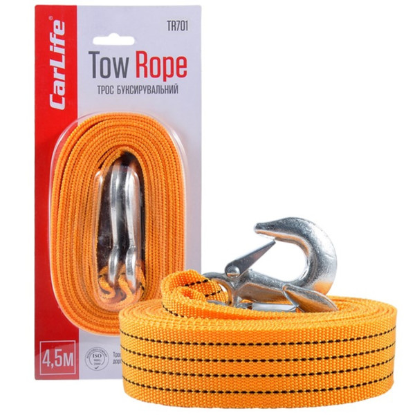 Фото - Буксировочный трос CarLife 3т,4,5м (TR701)