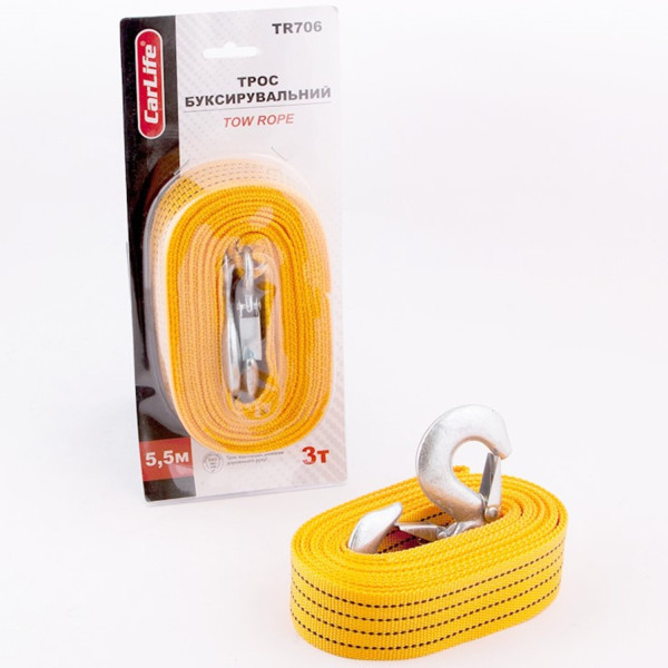Фото - Буксировочный трос CarLife 3т,5,5м (TR706)