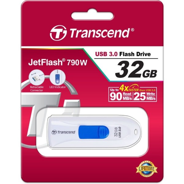 Фото - Флеш USB Transcend JetFlash 790 32GB White (TS32GJF790W)