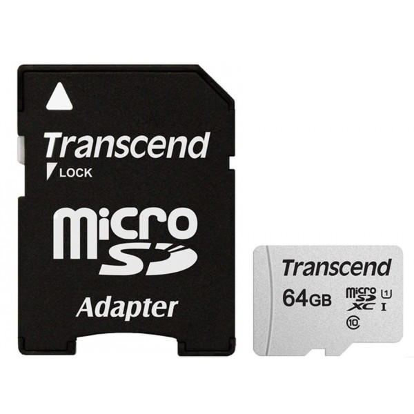 Фото - Карта пам'яті Transcend microSDXC 300S 64GB UHS-I U1 + ad (TS64GUSD300S-A) Фото - Карта пам'яті Transcend microSDXC 300S 64GB UHS-I U1 + ad (TS64GUSD300S-A)