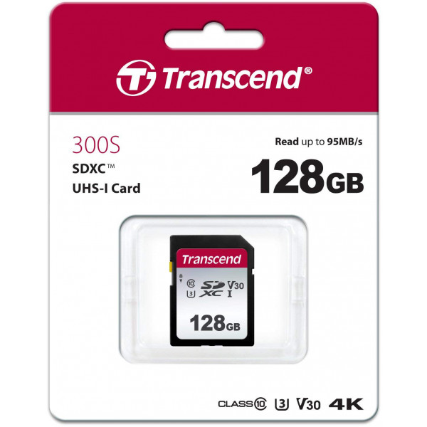 Фото - Карта памяти Transcend SDXC 300S 128GB UHS-I U3 (TS128GSDC300S)