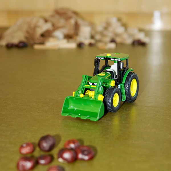Фото - Наземная строительная техника Klein John Deere - Трактор с транспортером, 1:24 (3908)