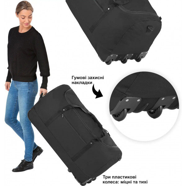 Фото - Сумка дорожня TravelZ Wheelbag 100 Liter Black (603091)