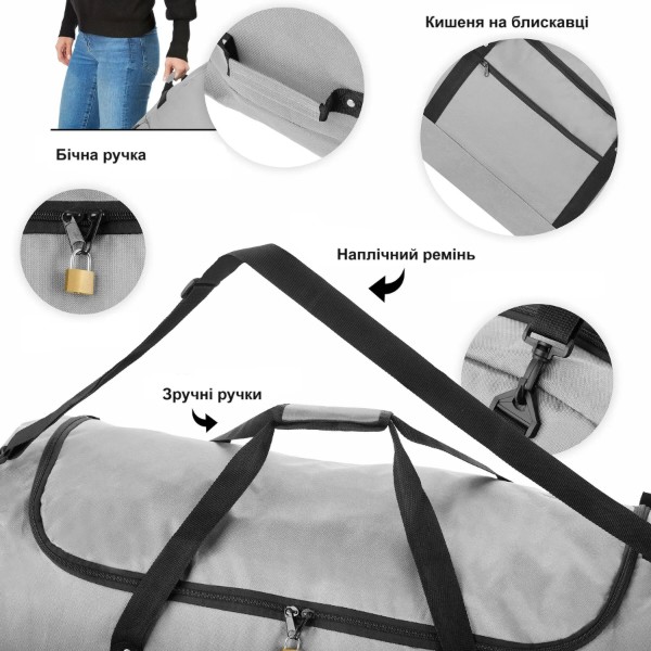 Фото - Сумка дорожня TravelZ Wheelbag 100 Liter Grey (603092)