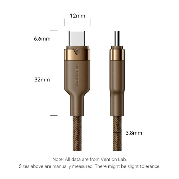 Фото - Кабель Vention USB Type-C - USB Type-C (M/M), 60W, 3A, 2m Copper (TRDJH)