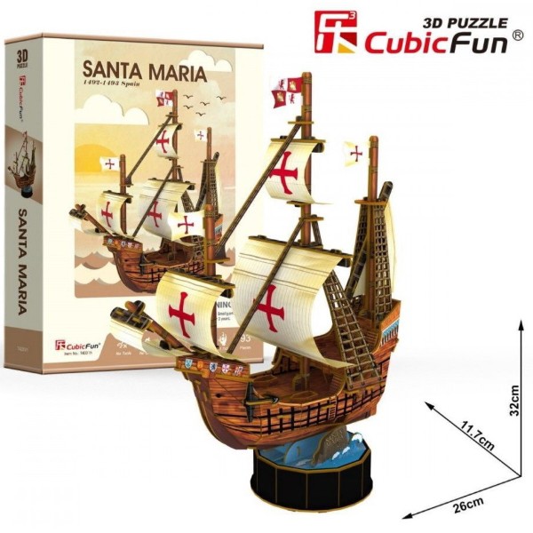 Фото - 3D пазлы Cubic Fun "Корабль Санта Мария" (T4031h)