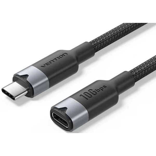Фото - Кабель Vention USB Type-C - USB Type-C (M/F), 100W, 5A, 0.5m Black (TRFBD)