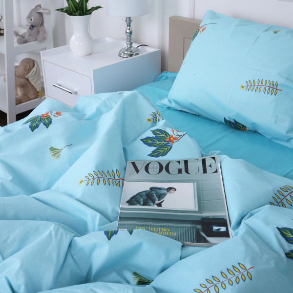 Фото - Комплект постільної білизни MirSon King Size 220х240 см Бязь 17-4736 Green leaves (2200008926236)
