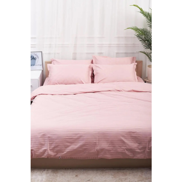 Фото - Комплект постельного белья Moon&Star Satin Stripe Stripe Pink King Size 220x240 (MS-820003608)