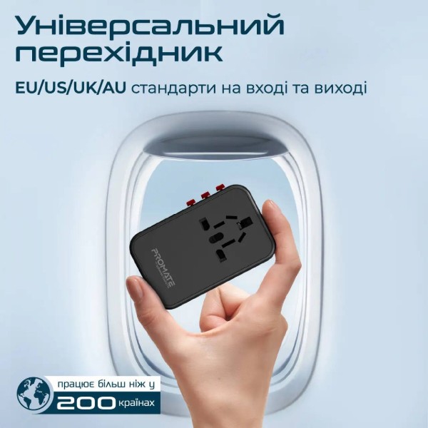 Фото - Мережевий зарядний пристрій Promate tripmate-gan75