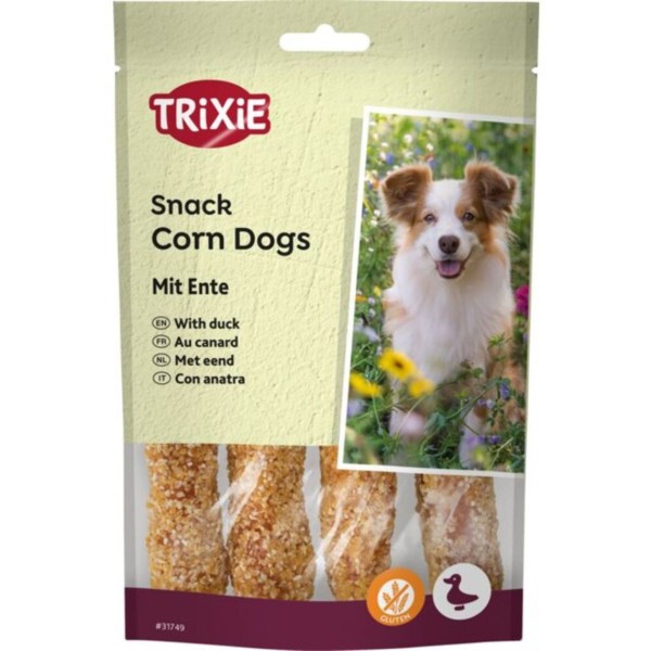 Фото - Лакомство для собак Trixie Corn Dogs with Duck с уткой и сыромятной кожей 100 г (4011905317496)