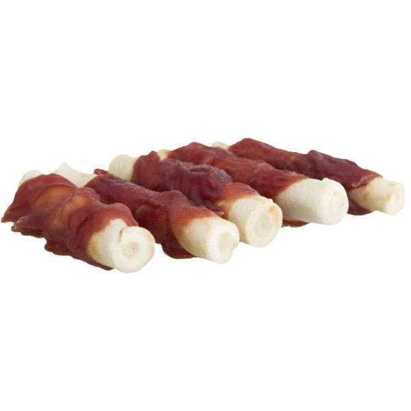 Фото - Ласощі для собак Trixie Denta Fun Rolls with Duck Паличка для чищення зубів з качкою 6 см 120 г (4011905313474)