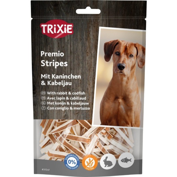 Фото - Лакомство для собак Trixie Premio Fish Rabbit Stripes снеки с рыбой и кроликом 100 г (4053032389519)