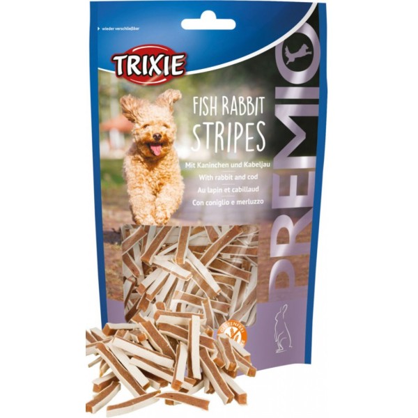 Фото - Лакомство для собак Trixie Premio Fish Rabbit Stripes снеки с рыбой и кроликом 100 г (4053032389519)