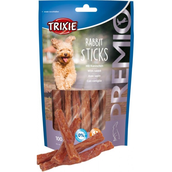 Фото - Лакомство для собак Trixie Premio Rabbit Sticks палочки с кроликом 100 г (4011905317090)
