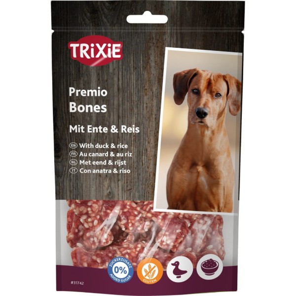 Фото - Лакомство для собак Trixie Premio Rice Duck Bones косточки с уткой и рисом 80 г (4011905317427)