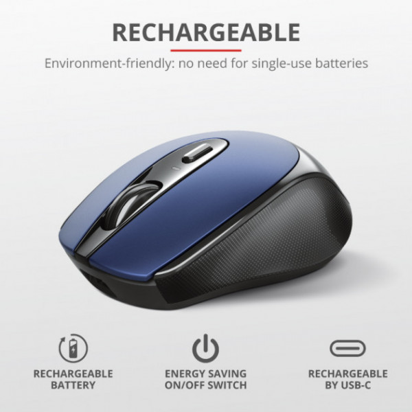 Фото - Миша бездротова Trust Zaya Rechargeable WL USB Blue (24018)