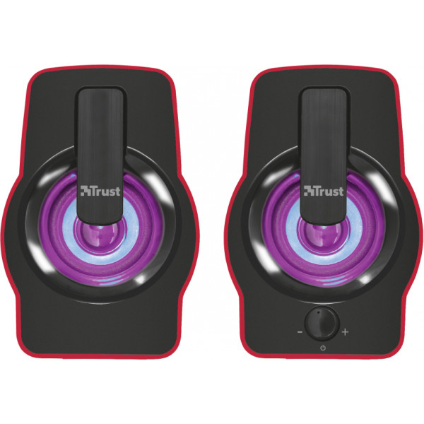 Фото - Комп'ютерна акустика звичайна 2.0 Trust Gemi RGB 2.0 Speaker Set Red USB (22979)