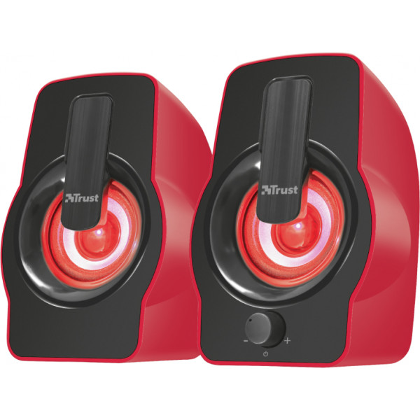 Фото - Комп'ютерна акустика звичайна 2.0 Trust Gemi RGB 2.0 Speaker Set Red USB (22979)