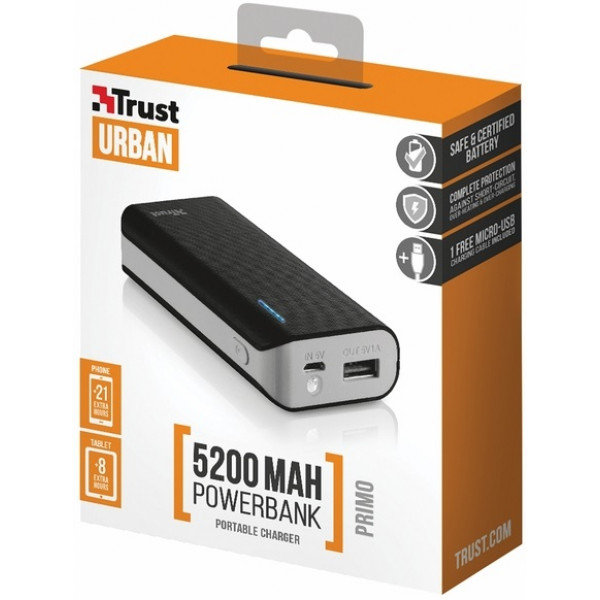 Фото - Батарея мобильная Trust Primo 5200 mAh Black (21635)