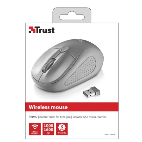Фото - Мышь беспроводная Trust Primo Wireless Mouse grey