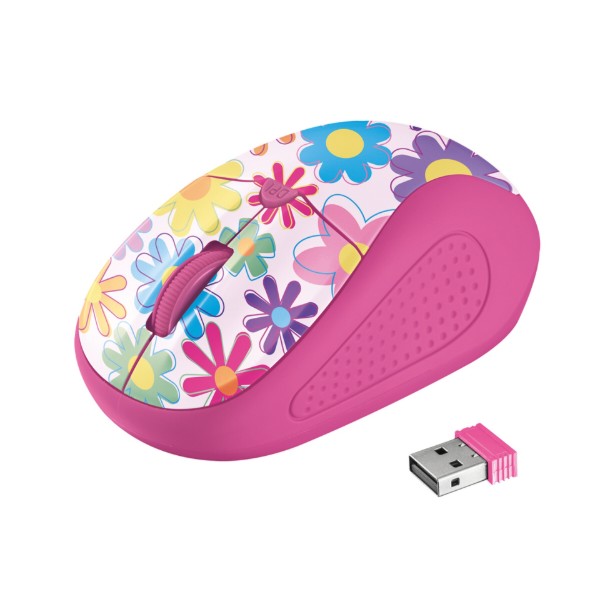Фото - Мышь беспроводная Trust Primo Wireless Mouse Pink Flowers (21481)