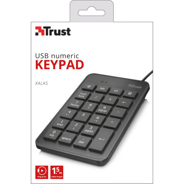 Фото - Клавіатура дротова Trust Xalas USB Numeric (22221)