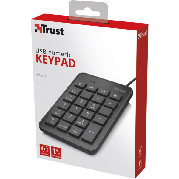 Фото - Клавіатура дротова Trust Xalas USB Numeric (22221)