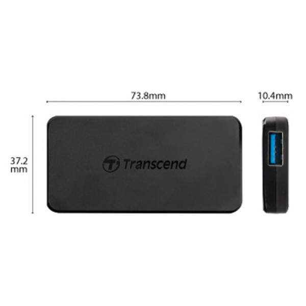 Фото - Хаб USB Transcend 4 ports USB 3.1 Type-C Black (TS-HUB2C)