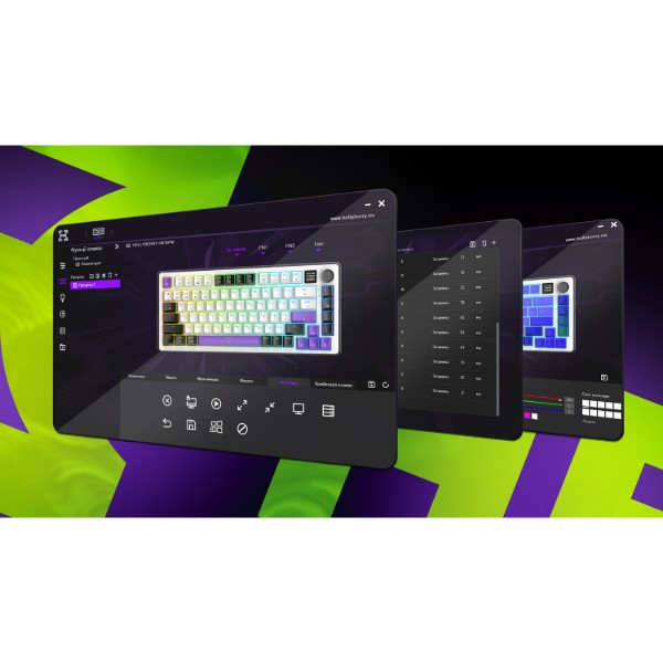 Фото - Клавиатура беспроводная игровая Hator Hellyberry HK75 РRO wireless White-Violet (HK75_PRO_wireless)