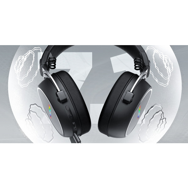 Фото - Гарнітура дротова ігрова Hator HYPERGANG 3 Hi-Res USB7.1 Black (ESH50)