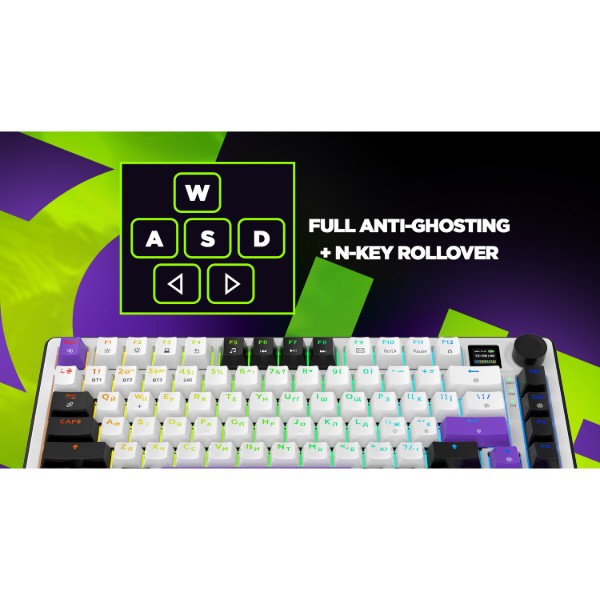 Фото - Клавиатура беспроводная игровая Hator Hellyberry HK75 РRO wireless White-Violet (HK75_PRO_wireless)