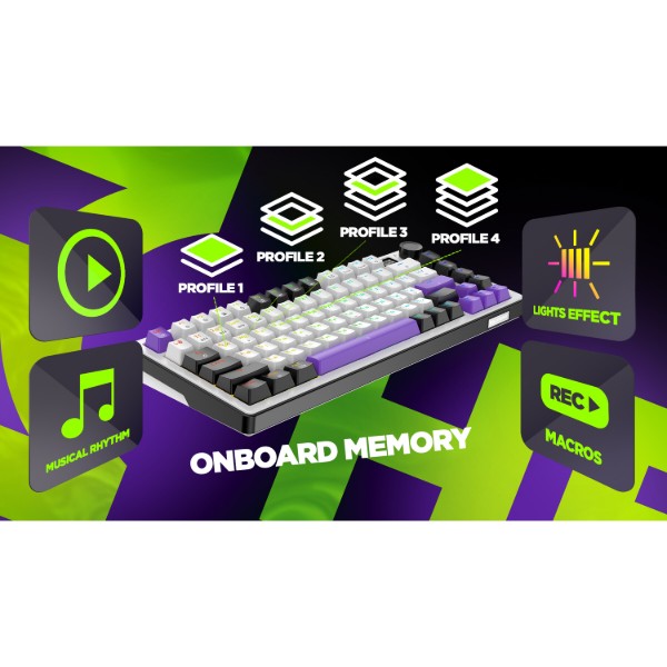 Фото - Клавиатура беспроводная игровая Hator Hellyberry HK75 РRO wireless White-Violet (HK75_PRO_wireless)